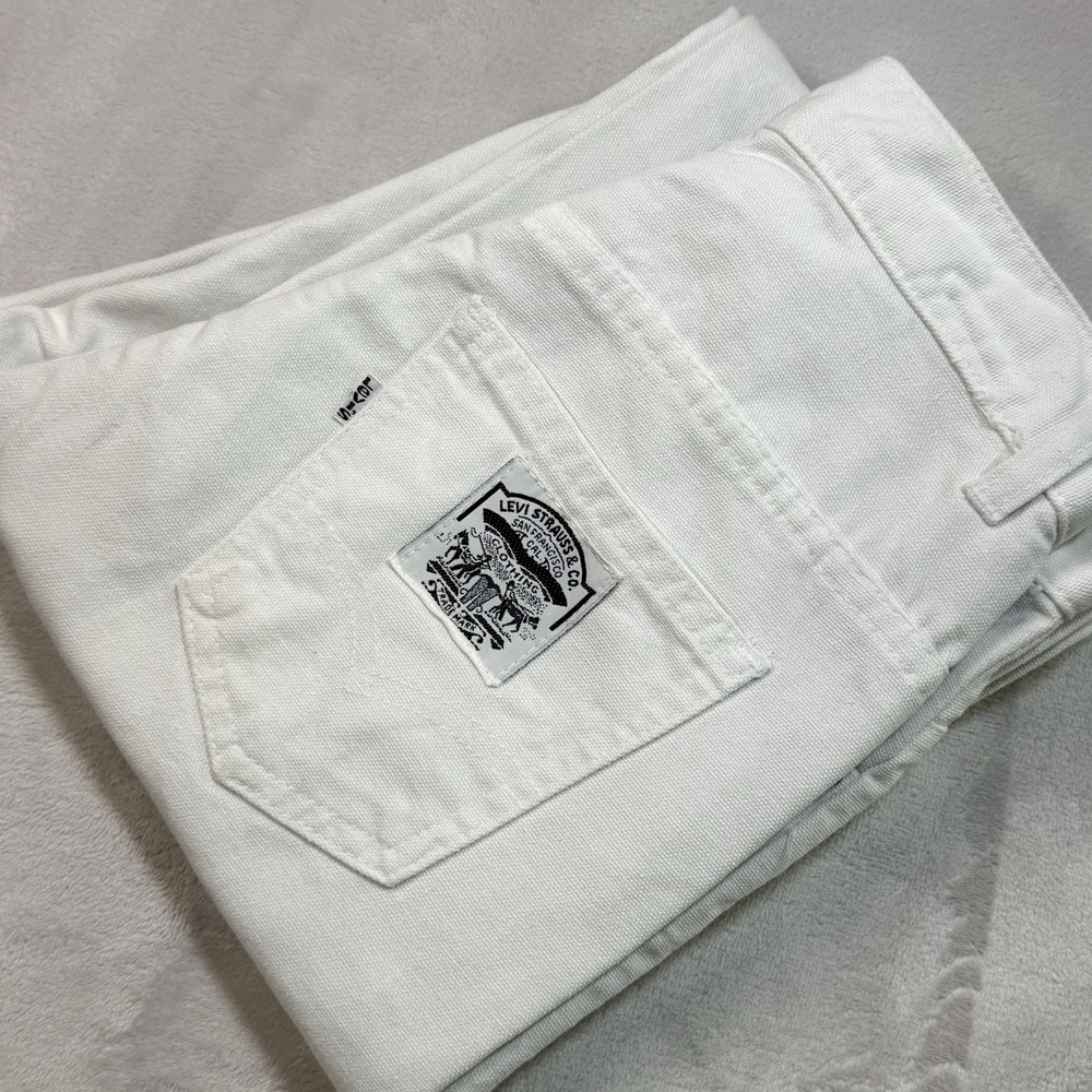 Vintage 70s Levi's White Tab White Patch Jeans White Denim Talon 42 Zipper